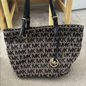 Michael Kors Black and Tan Tote Bag